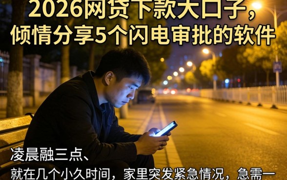 2026网贷下款大口子，倾情分享5个闪电审批的软件