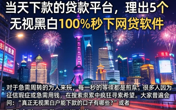 当天下款的贷款平台,理出5个无视黑白100%秒下网贷软件