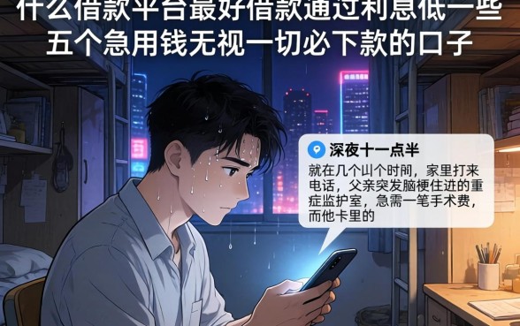 什么借款平台最好借款通过利息低一些，概括五个急用钱无视一切必下款的口子