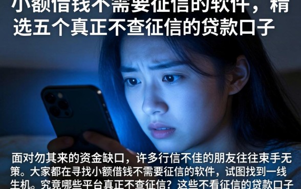 小额借钱不需要征信的软件，精选五个真正不查征信的贷款口子
