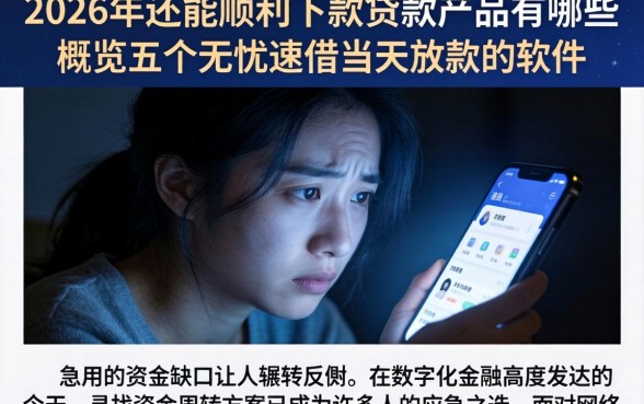 2026年还能顺利下款的贷款产品有哪些，概览五个无忧速借当天放款的软件