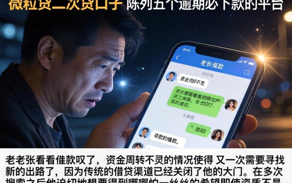 微粒贷二次贷口子，陈列五个逾期必下款的平台