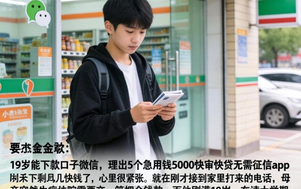 19岁能下款的口子微信，理出5个急用钱5000快审快贷无需征信app