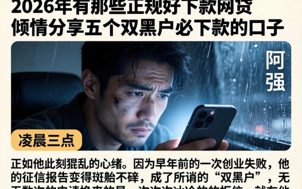 2026年有哪些正规好下款的网贷，倾情分享五个双黑户必下款的口子