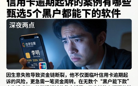信用卡逾期起诉的案例有哪些，甄选5个黑户都能下的软件