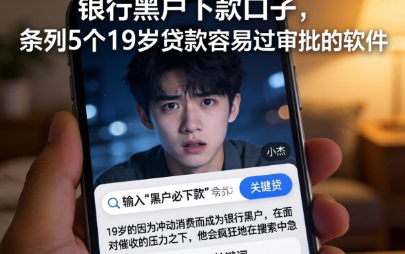 银行黑户下款口子，条列5个19岁贷款容易过审批的软件