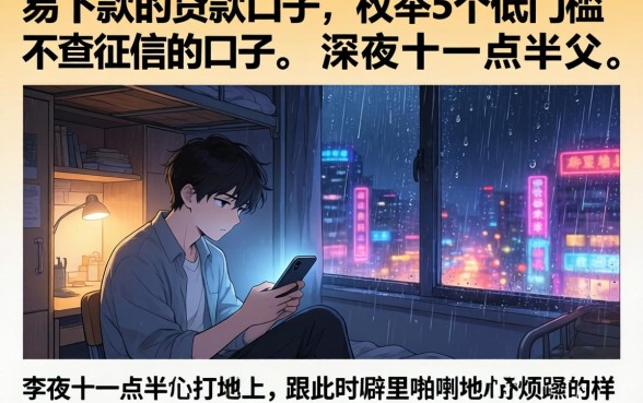 易下款的贷款口子，枚举5个低门槛不查征信的口子