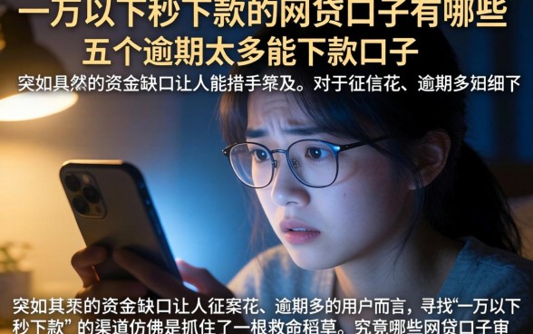 一万以下秒下款的网贷口子有哪些，细致阐述五个逾期太多能下款口子