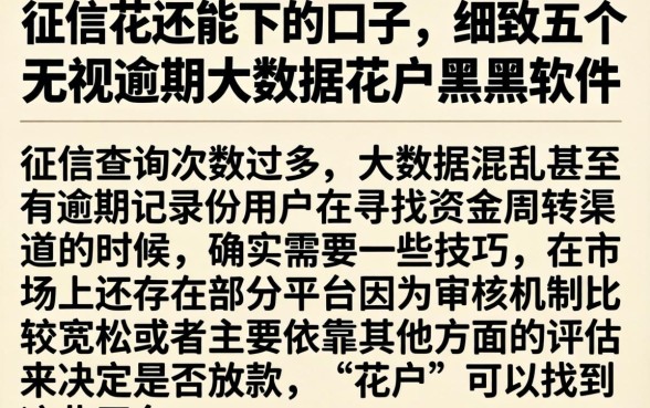 征信花还能下的口子，细致阐述五个无视逾期大数据花户黑户软件