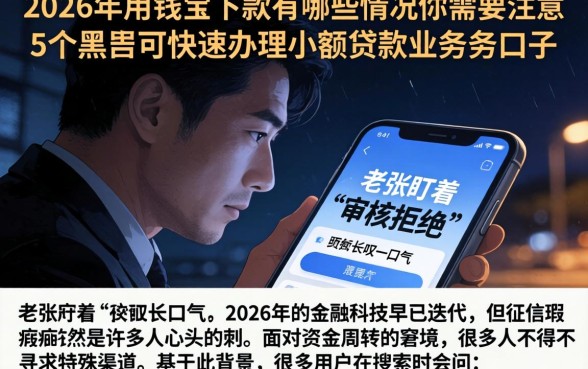 2026年用钱宝下款有哪些情况你需要注意，概括5个黑户可快速办理小额贷款业务的口子