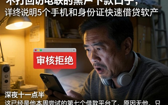 不打回访电联的黑户下款口子,详尽说明5个手机和身份证快速借钱软件