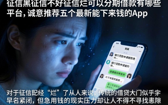 征信黑征信不好征信烂可以分期借款有哪些平台，诚意推荐五个最新能下来钱的app