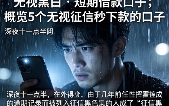 无视黑白的短期借款口子，概览5个无视征信秒下款的口子