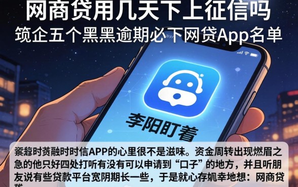 网商贷用几天不上征信吗，规整五个黑户逾期必下网贷app名单