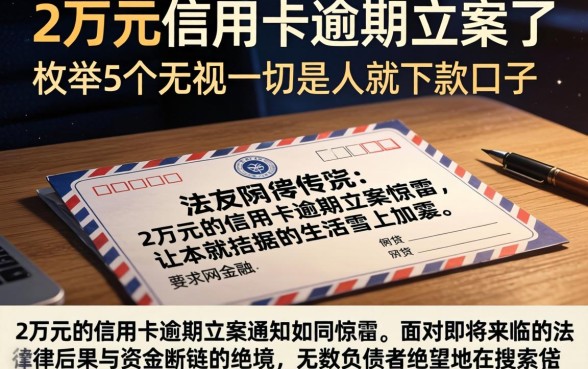 2万元的信用卡逾期立案了，枚举5个无视一切是人就下款口子