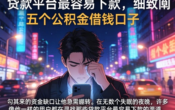 贷款平台最容易下款，细致阐述五个公积金借钱口子
