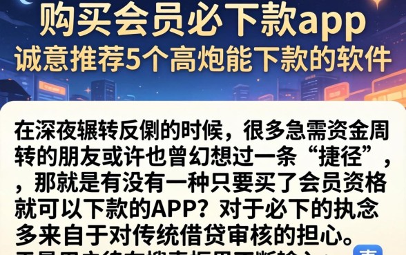 购买会员必下款的app，诚意推荐5个高炮能下款的软件