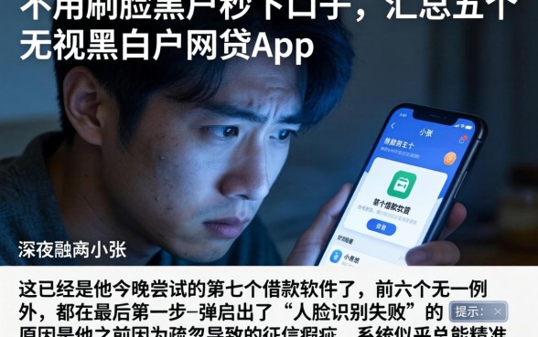 不用刷脸黑户秒下口子，汇总五个无视黑白户网贷app