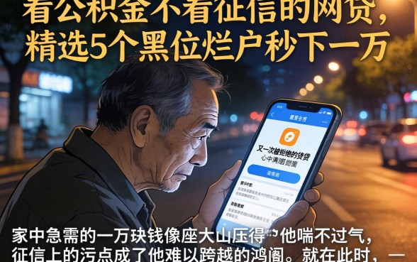 看公积金不看征信的网贷，精选5个黑户烂户秒下一万