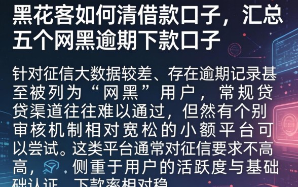 黑花客如何清借款口子，汇总五个网黑逾期下款口子