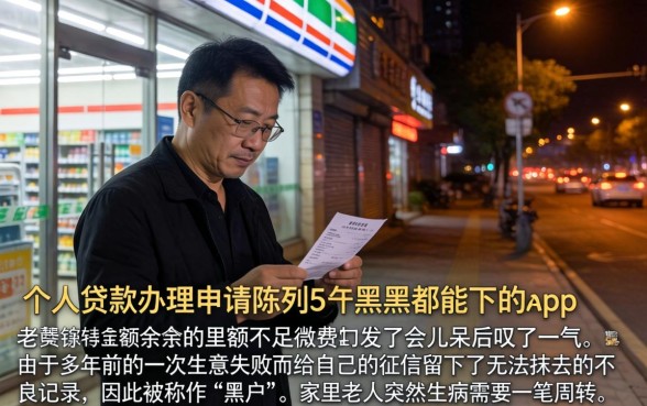 个人贷款办理申请，陈列5个黑户都能下的app