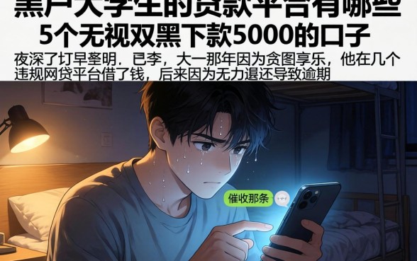 黑户大学生的贷款平台有哪些，整合5个无视双黑下款5000的口子
