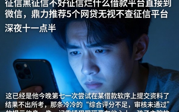 征信黑征信不好征信烂什么借款平台直接到微信，鼎力推荐5个网贷无视不查征信平台