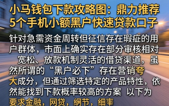 小马钱包下款攻略图，鼎力推荐5个手机小额黑户快速贷款口子