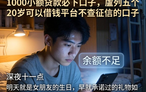 1000小额贷款必下口子,胪列五个20岁可以借钱平台不查征信的口子