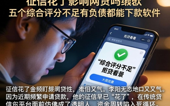 征信花了影响网贷吗，细致阐述五个综合评分不足有负债都能下款软件