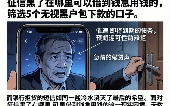 征信黑了在哪里可以借到钱急用钱的，筛选5个无视黑户包下款的口子