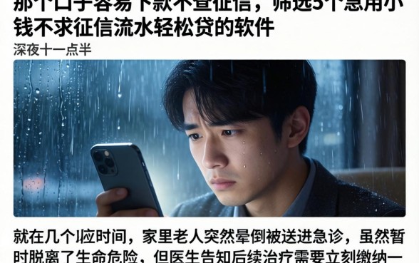 那个口子容易下款不查征信，筛选5个急用小钱不求征信流水轻松贷的软件