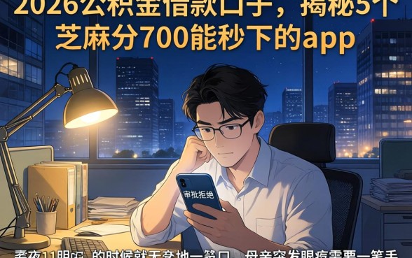 2026公积金借款口子，揭秘5个芝麻分700能秒下的app