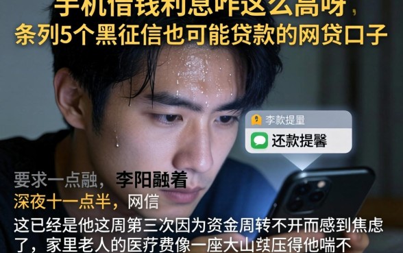 手机借钱利息咋那么高呀，条列5个黑征信也能贷款的网贷口子