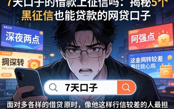 7天口子的借款上征信吗，揭秘5个黑征信也能贷款的网贷口子