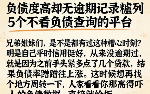 负债度高却无逾期记录，胪列5个不看负债查询的平台