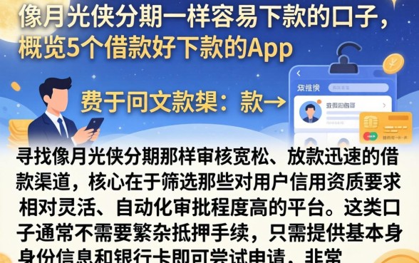 像月光侠分期一样容易下款的口子，概览5个借款好下款的app