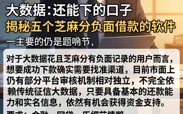 大数据的还能下的口子，揭秘五个芝麻分负面借款的软件