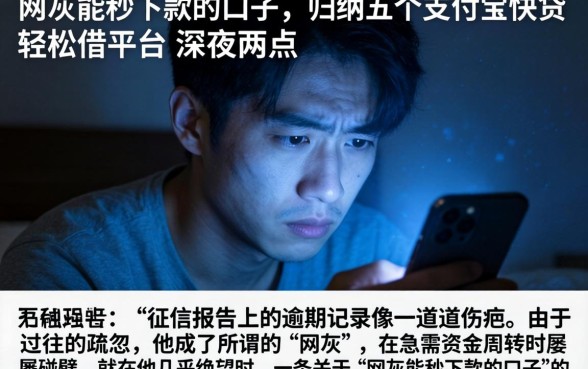 网灰能秒下款的口子,归纳五个支付宝快贷轻松借平台