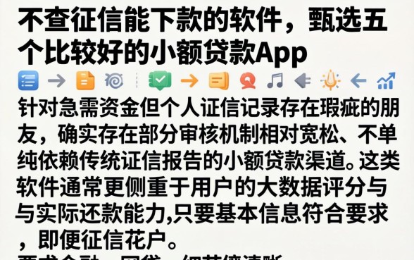 不查征信能下款的软件,甄选五个比较好的小额贷款app