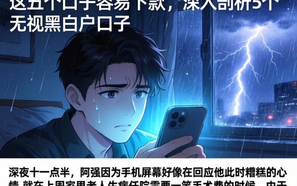 这五个口子容易下款，深入剖析5个无视黑白户口子
