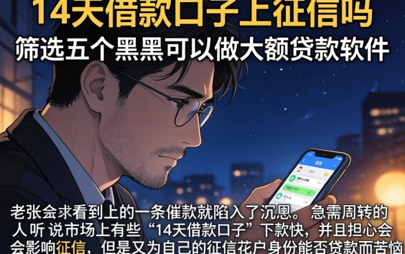14天借款口子上征信吗，筛选五个黑户可以做大额贷款软件
