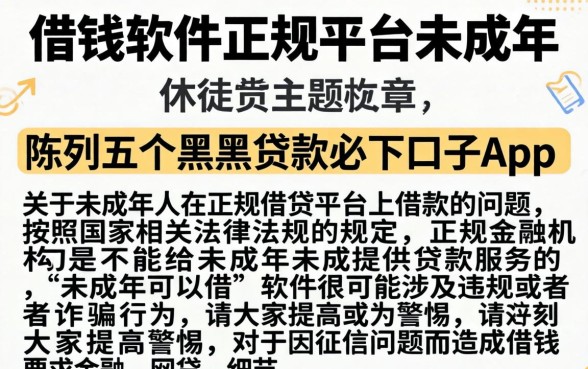 借钱软件正规平台未成年，陈列五个黑户贷款必下口子app