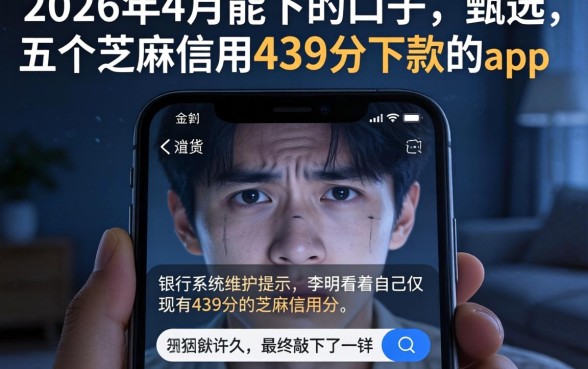 2026年4月能下的口子，甄选五个芝麻信用439分下款的app