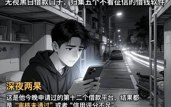 无视黑白借款口子，归集五个不看征信的借钱软件