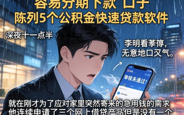 容易分期下款的口子，陈列5个公积金快速贷款软件