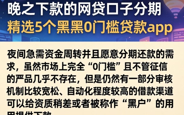 晚上下款的网贷口子分期，精选5个黑户0门槛贷款app
