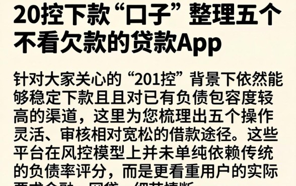 201控下款的口子,整理五个不看欠款的贷款app