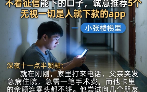 不看征信能下的口子，诚意推荐5个无视一切是人就下款的app