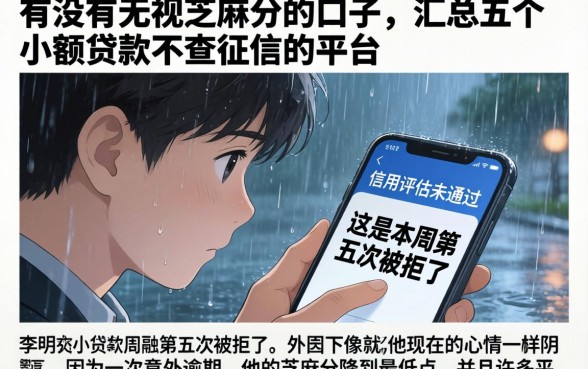 有没有无视芝麻分的口子，汇总五个小额贷款不查征信的平台
